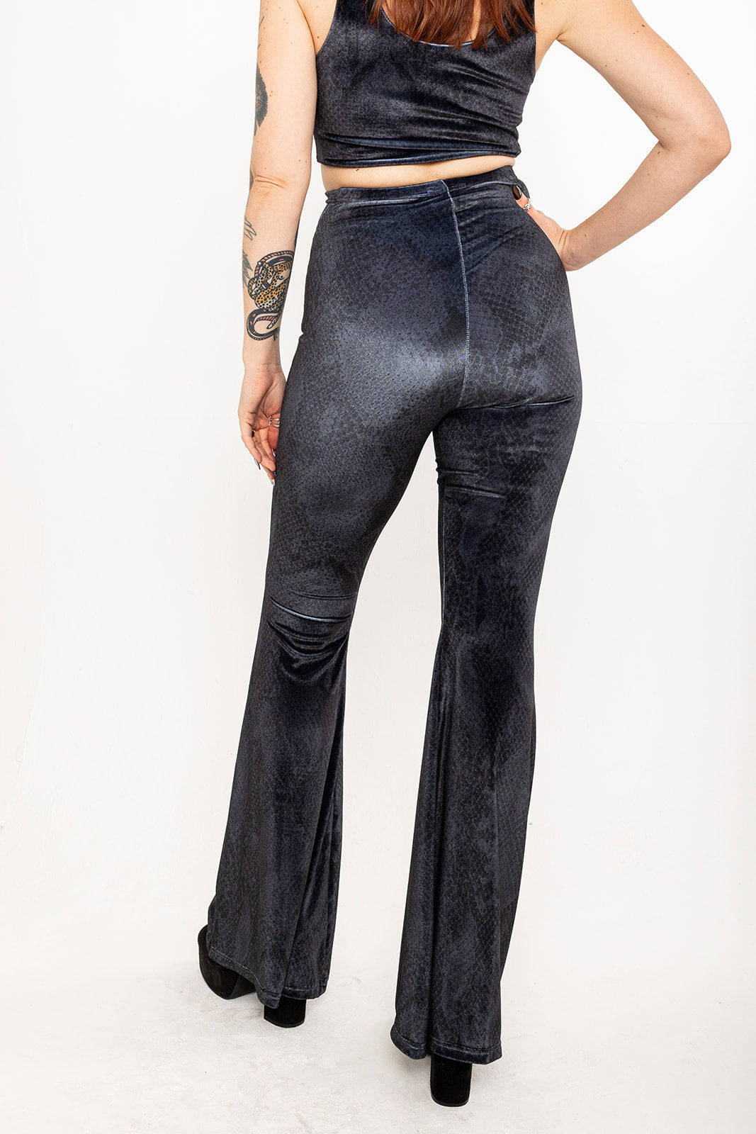 Stevie Flared Trousers - Serpent - Charcoal