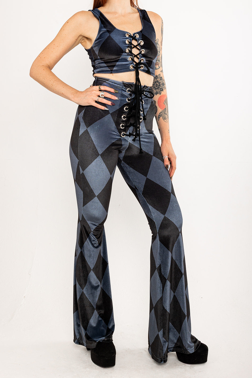 Stevie Flared Trousers - Harlequin