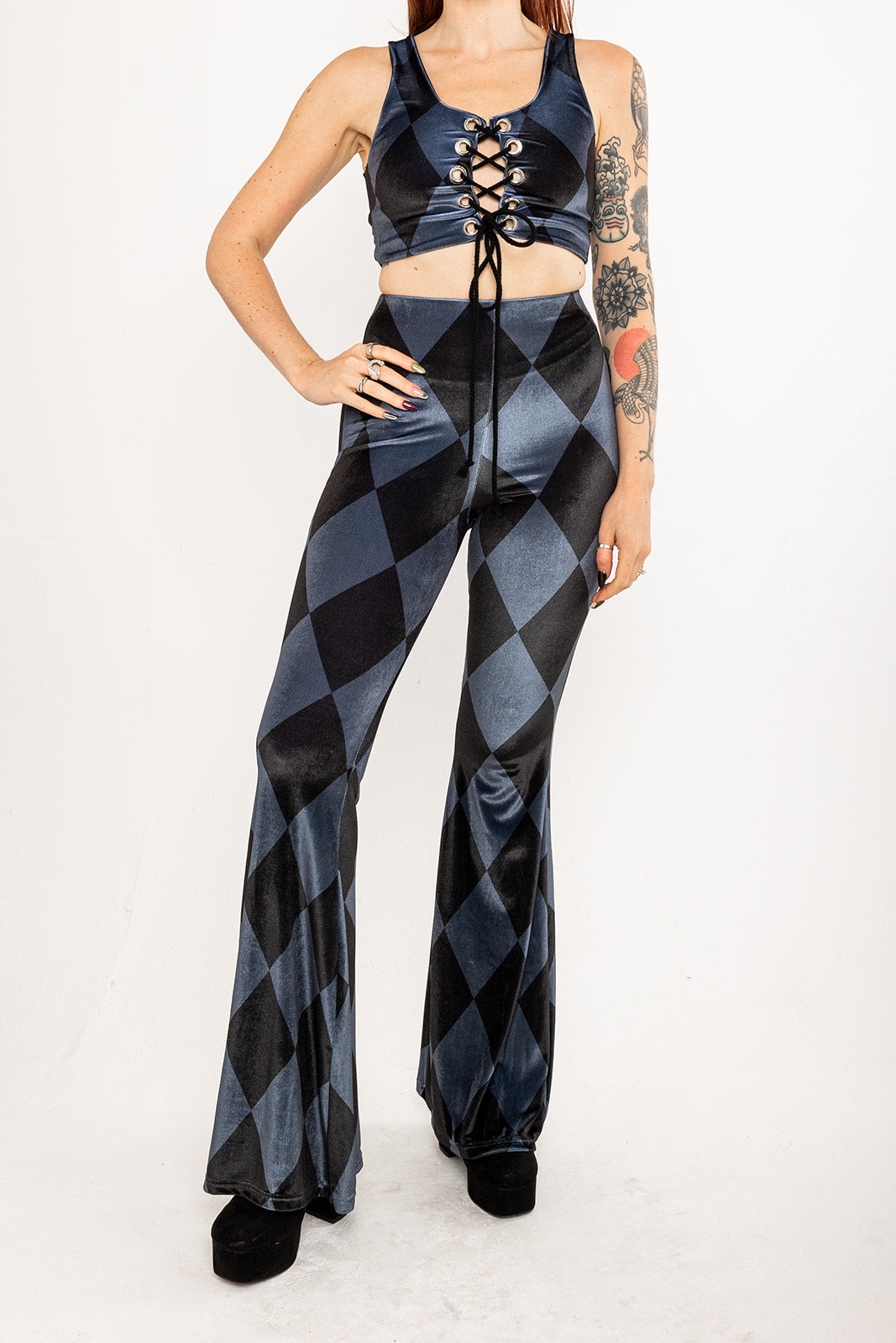 Flared Trousers - Harlequin