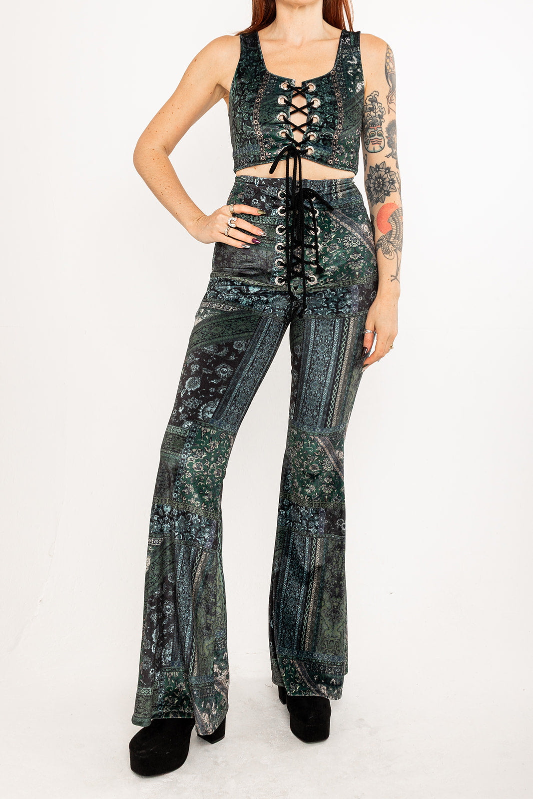 Stevie Flared Trousers - Willow