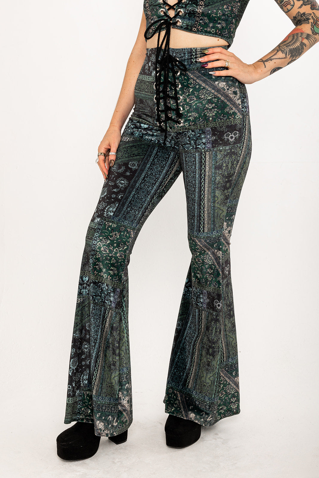 Stevie Flared Trousers - Willow