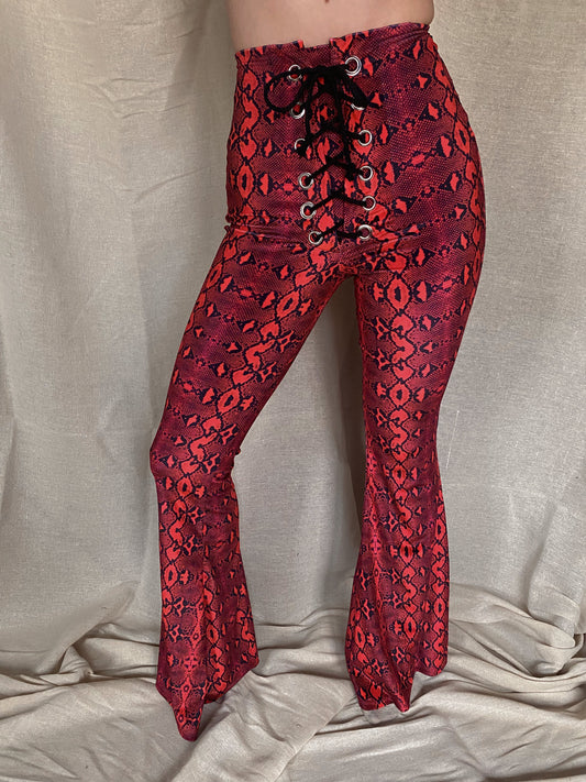 Stevie Flared Trousers - Red serpent
