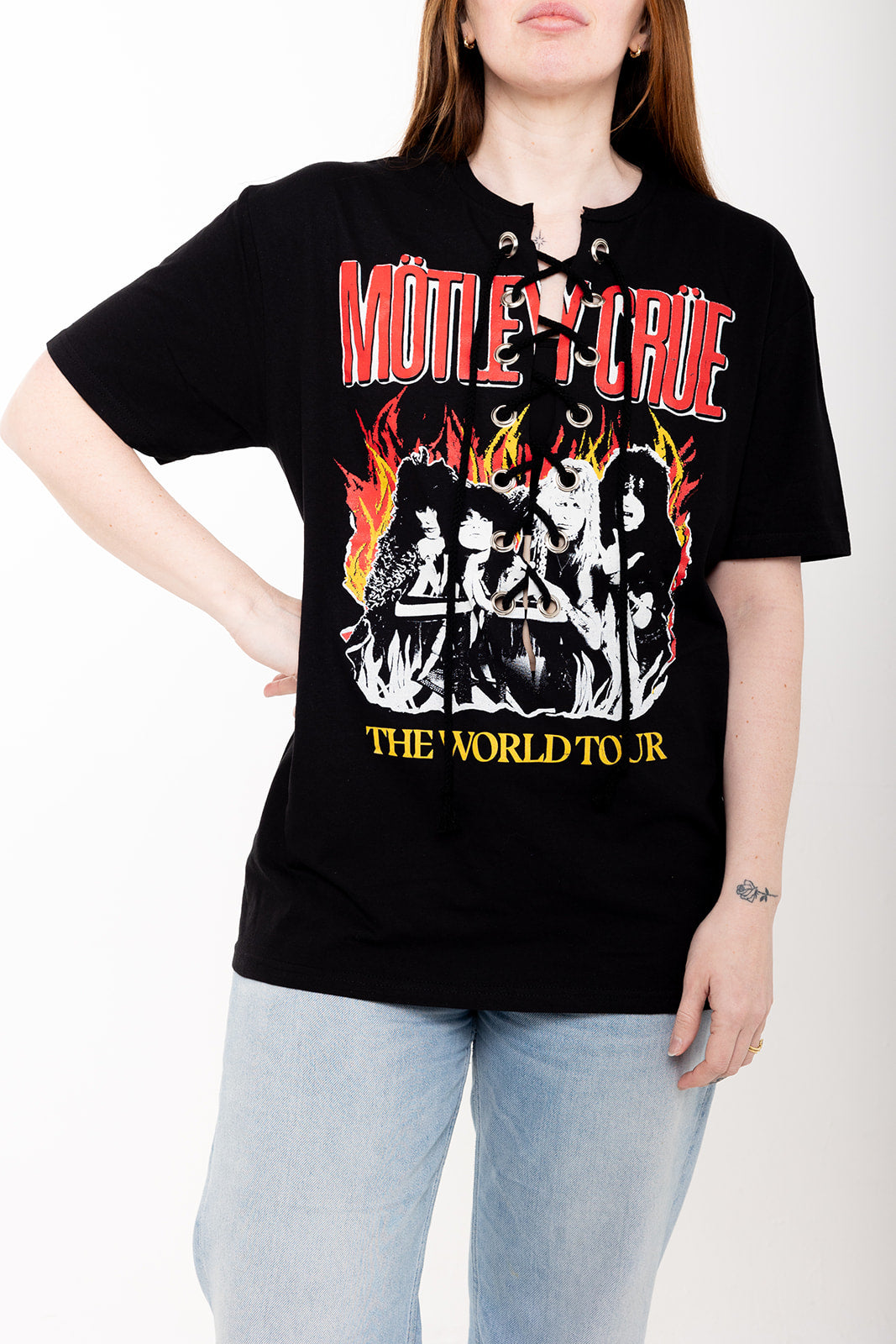 Motley Crue - Vintage Tour  - Black - Lace Up Tshirt