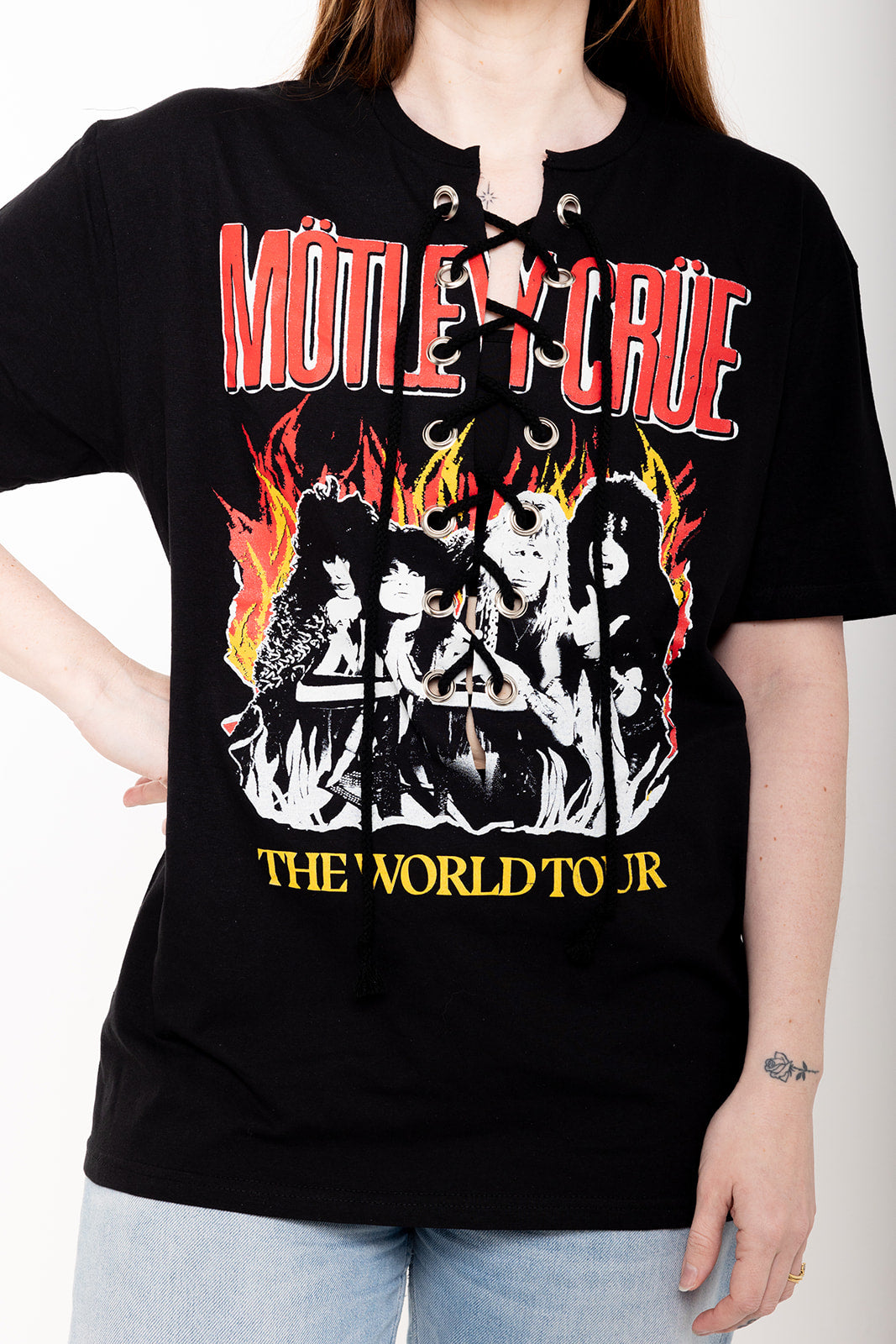 Motley Crue - Vintage Tour  - Black - Lace Up Tshirt