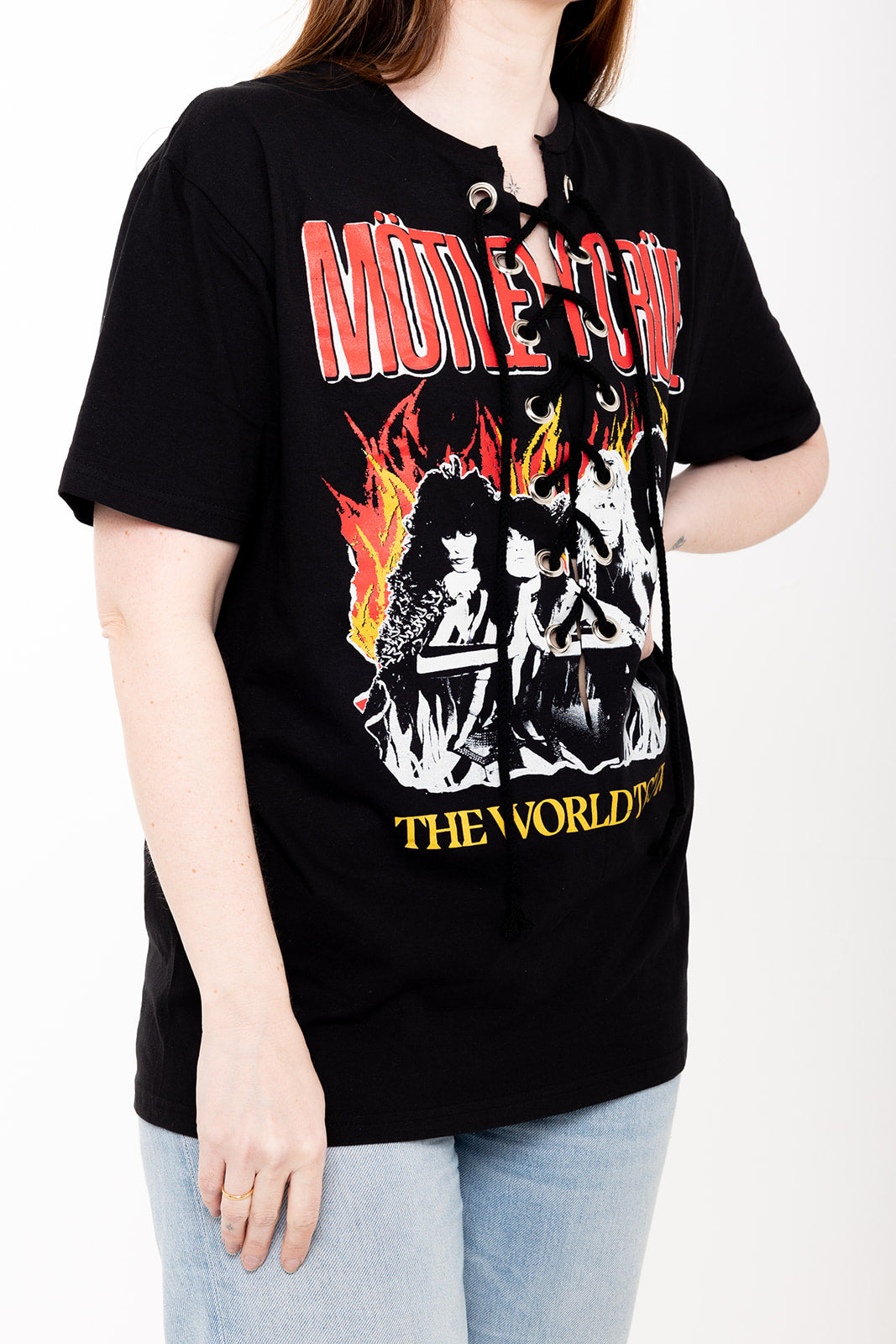 Motley Crue - Vintage Tour  - Black - Lace Up Tshirt