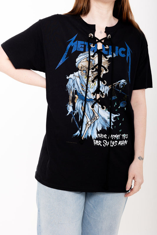 Metallica  - Black -Doris (back print) - Lace Up T-shirt