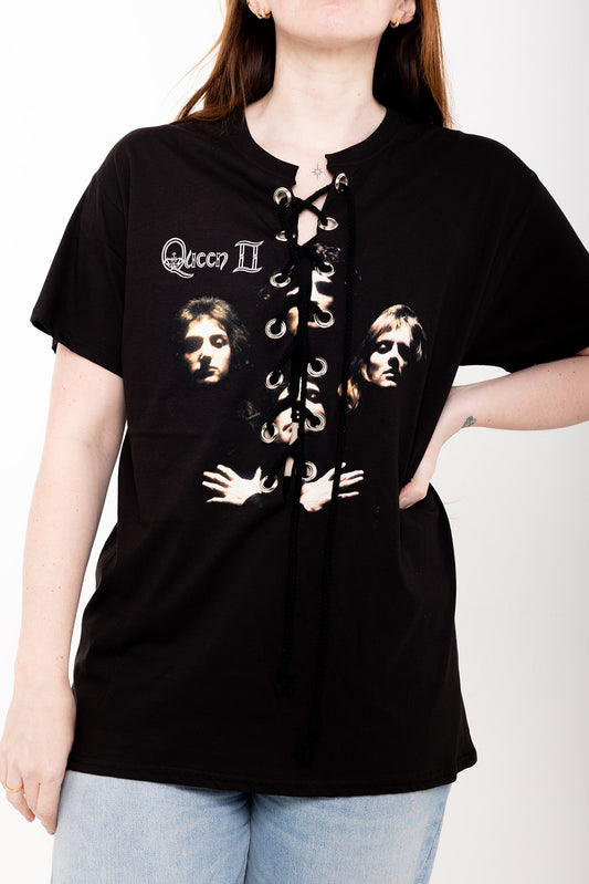 Queen  - Black - Bohemian Rhapsody - Lace Up T-shirt