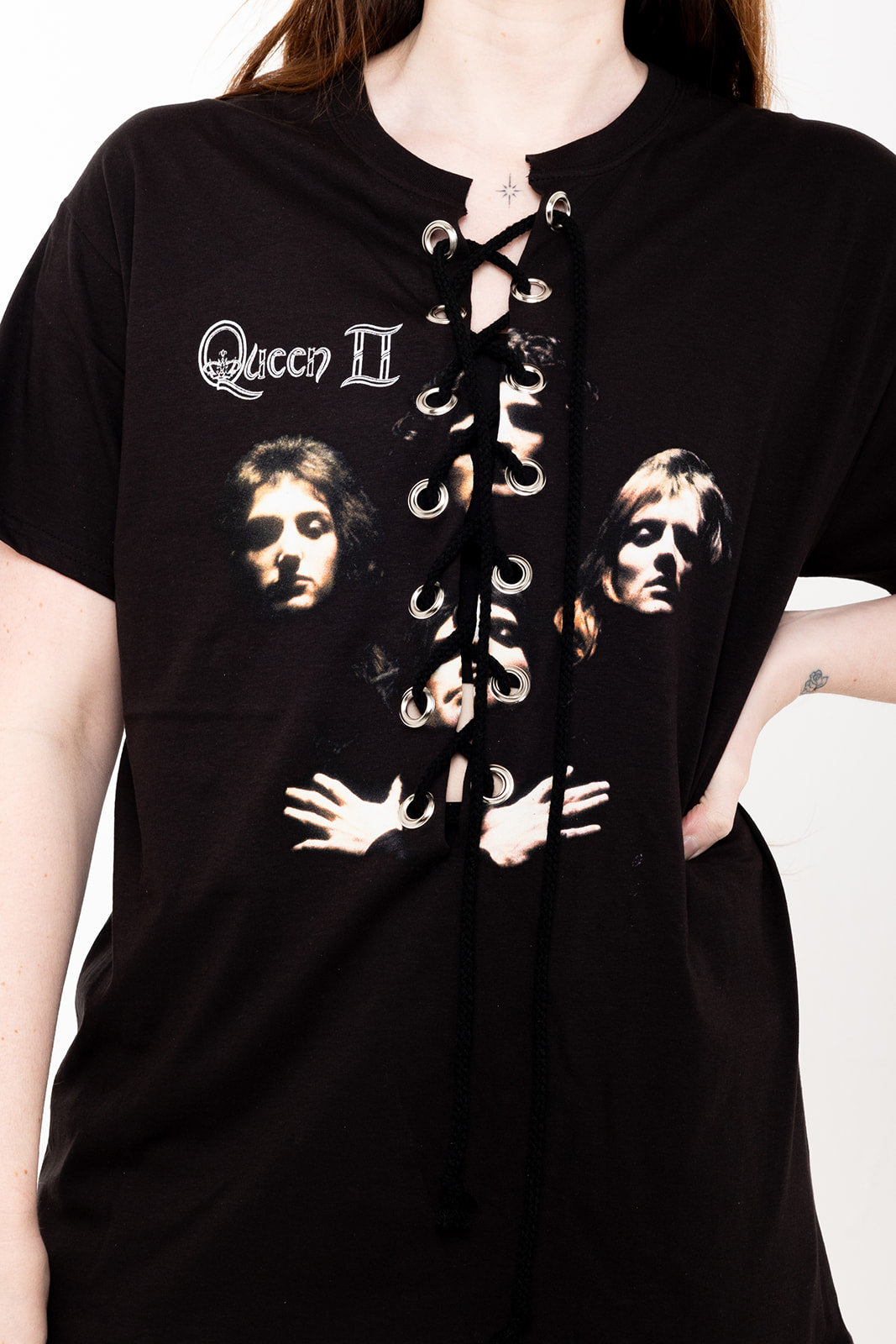 Queen  - Black - Bohemian Rhapsody - Lace Up T-shirt