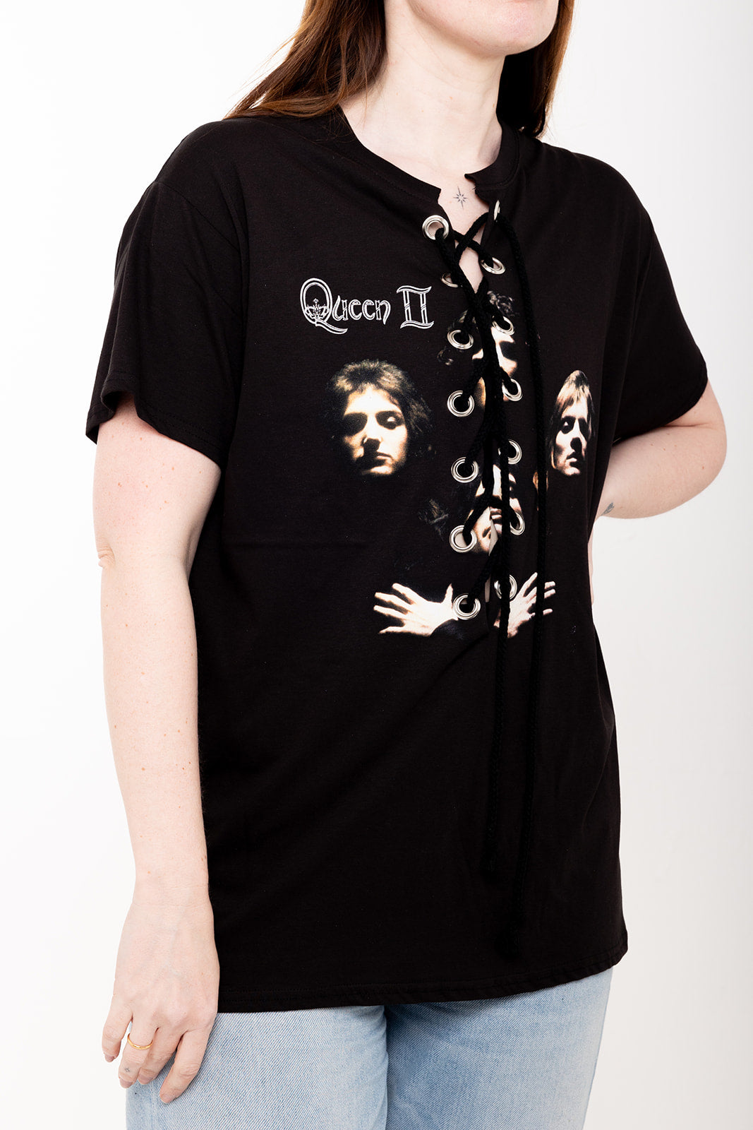 Queen  - Black - Bohemian Rhapsody - Lace Up T-shirt