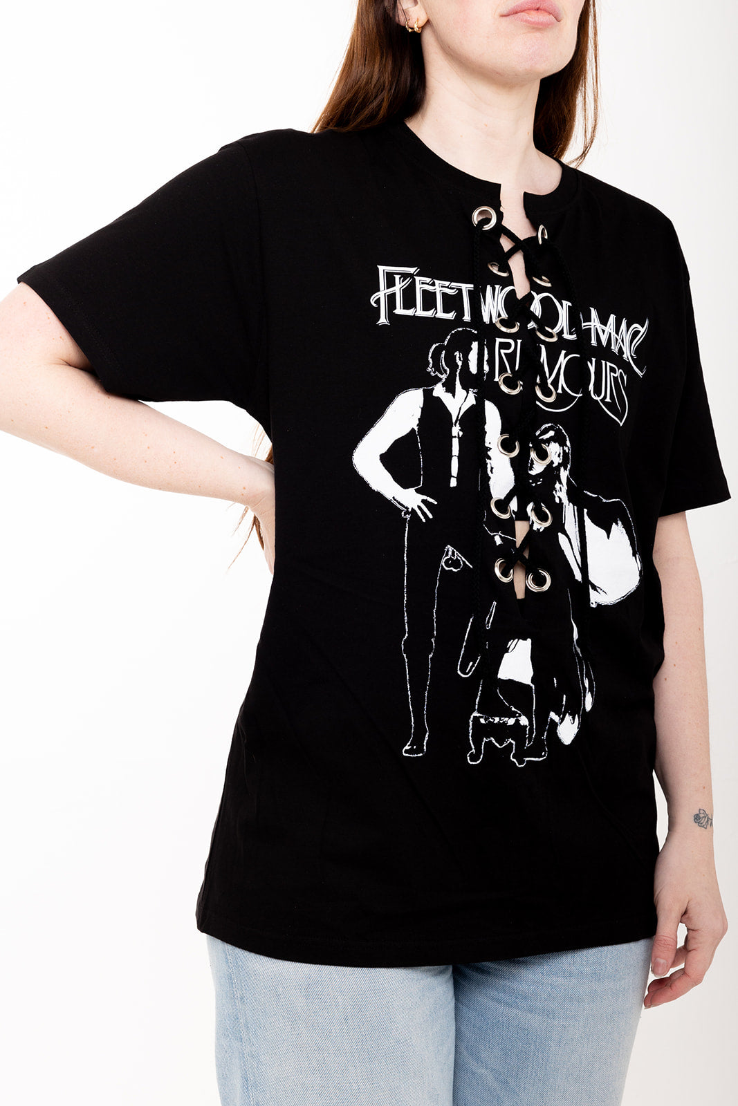 One off - Fleetwood Mac - Black -  Rumours - Lace Up T-shirt