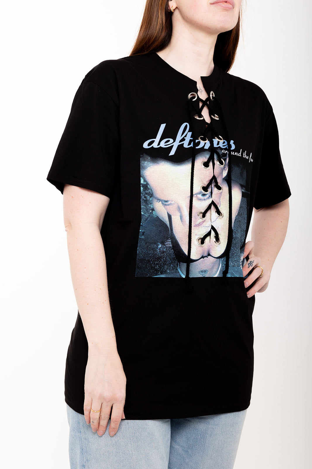 Deftones - Black - Around the Fur - Lace Up T-shirt
