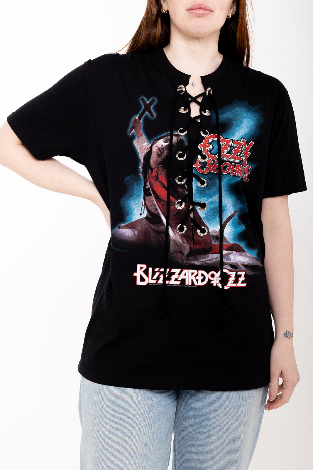 Ozzy Osbourne  - Black - Blizzard of Ozz - Lace Up T-shirt