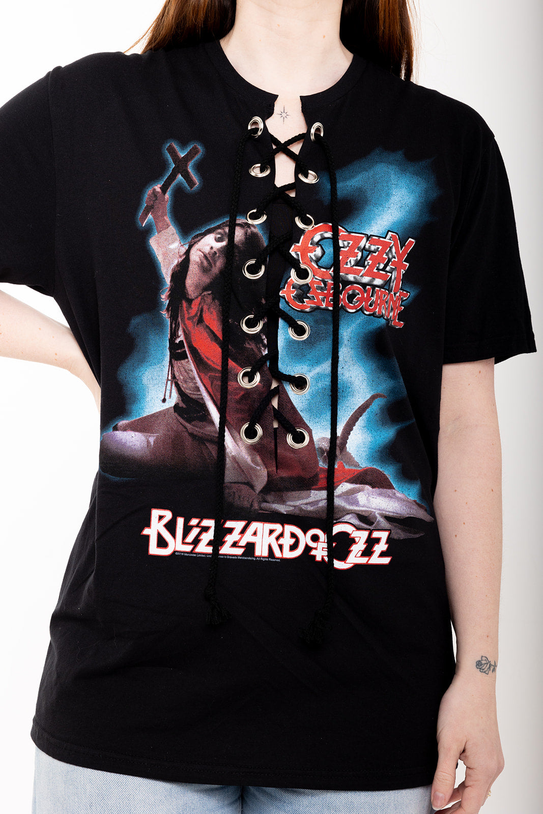 Ozzy Osbourne  - Black - Blizzard of Ozz - Lace Up T-shirt