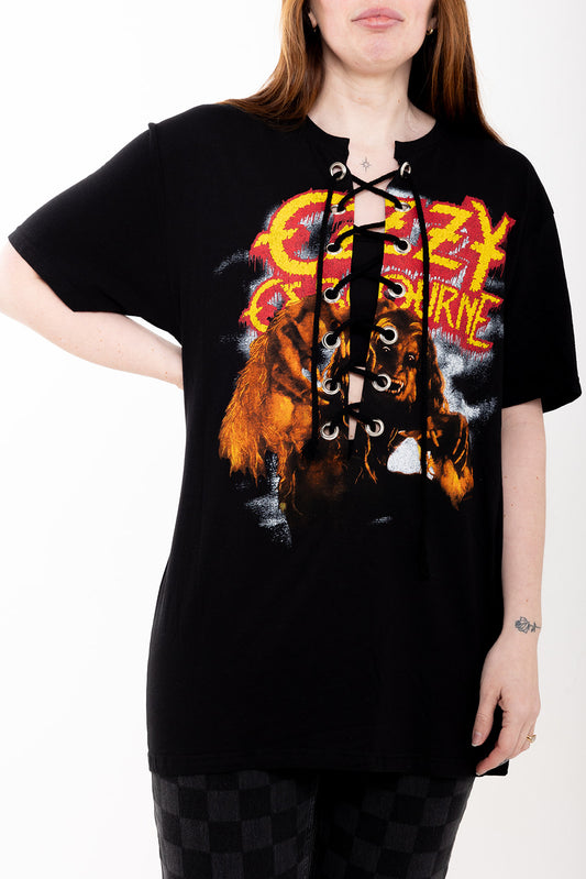 Ozzy Osbourne  - Black - Vintage Werewolf - Lace Up T-shirt