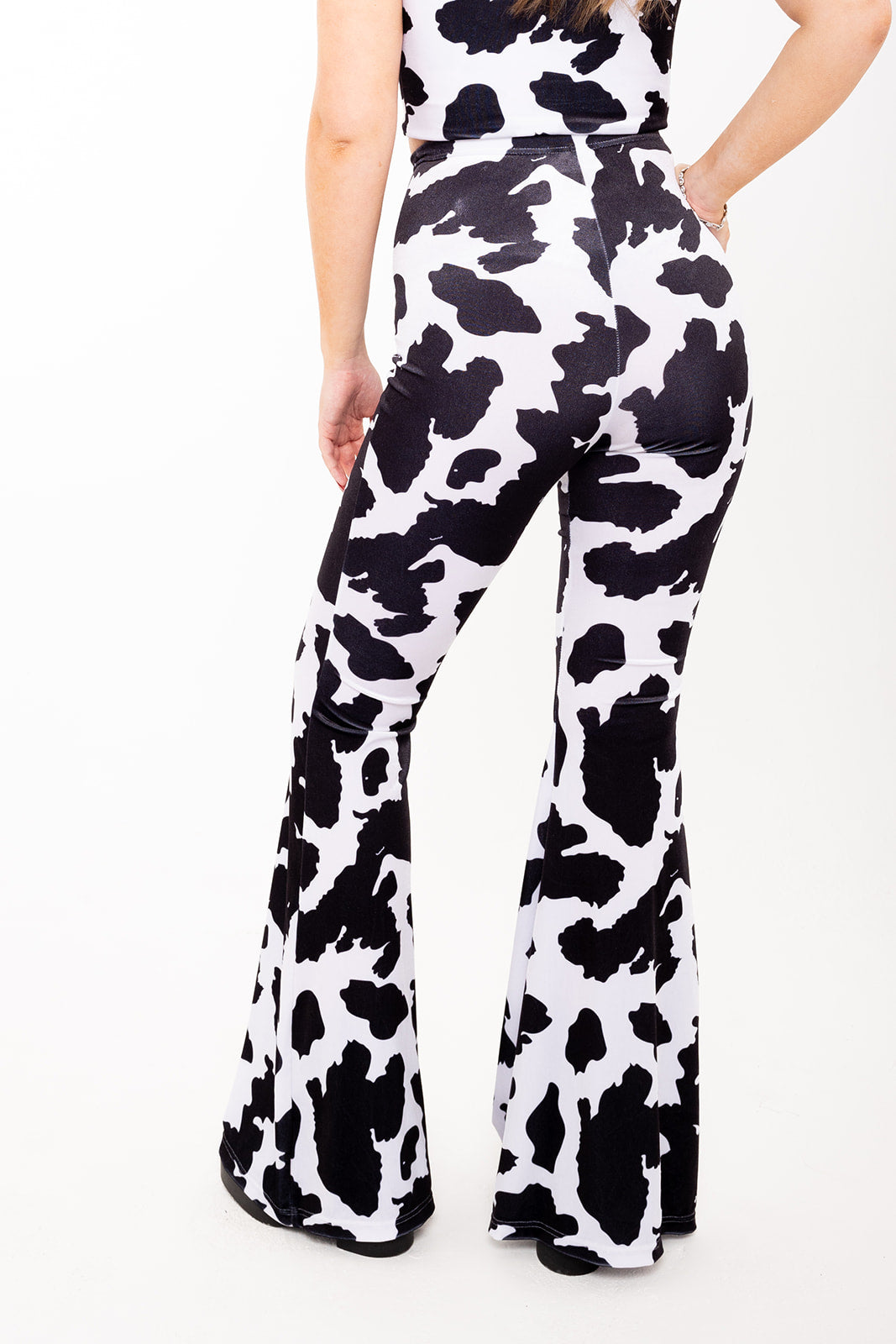 Stevie Flared Trousers -  Cow - Black