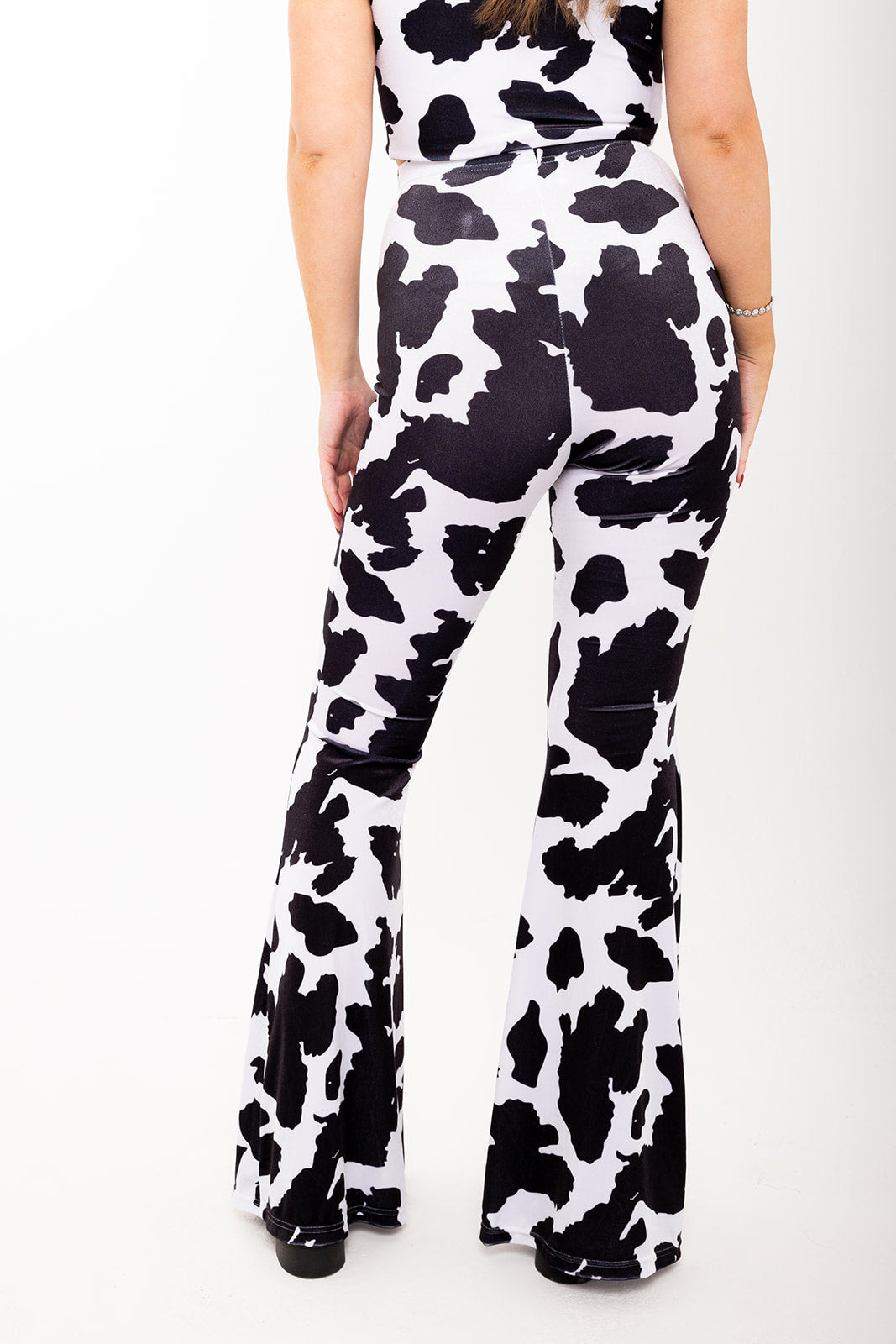 Flared Trousers - Cow - Black