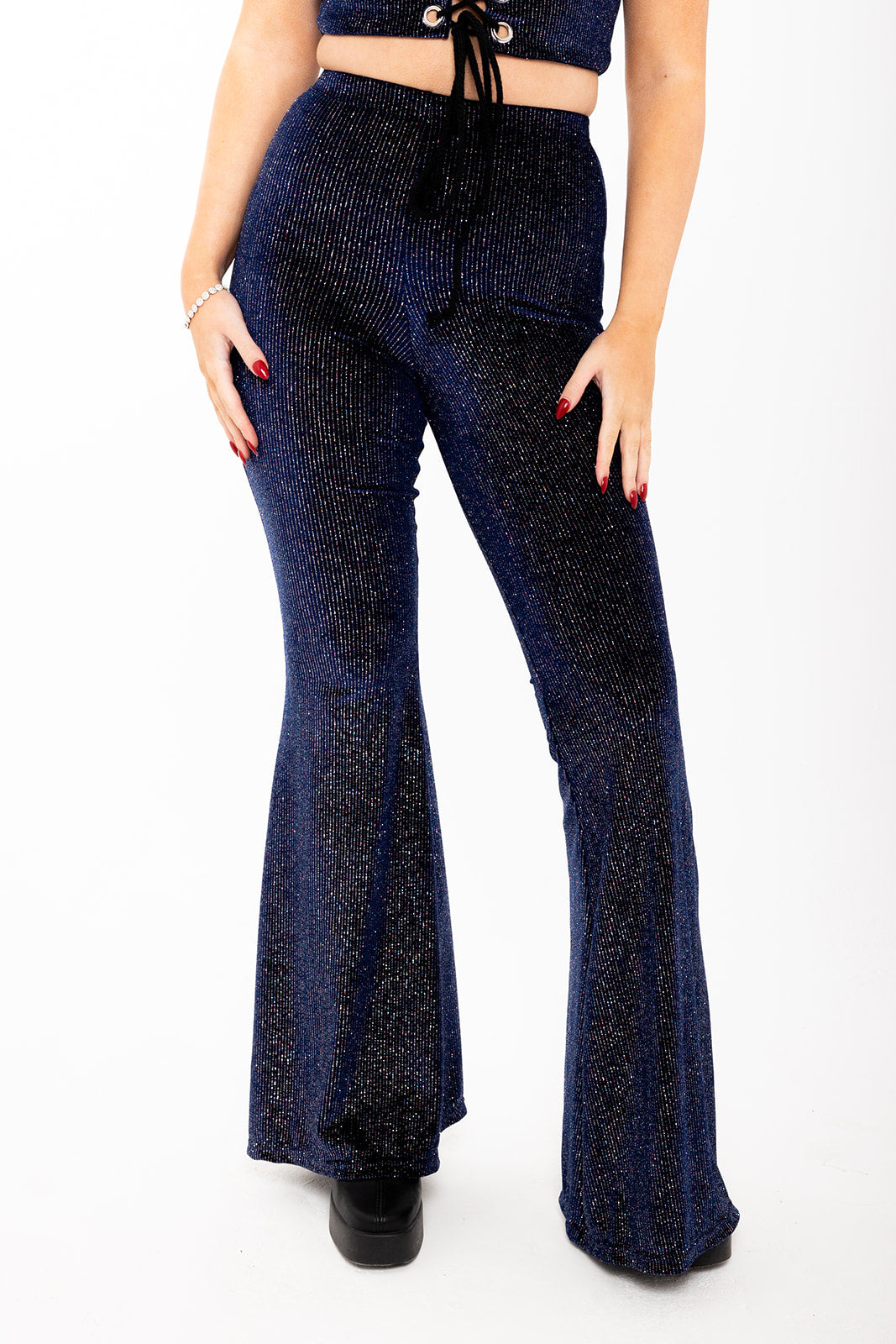 Flared Trousers - Midnight Glitter - Exclusive