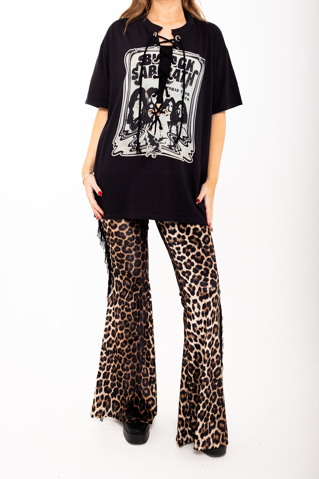 Black Sabbath  - Black - Lace Up T-shirt