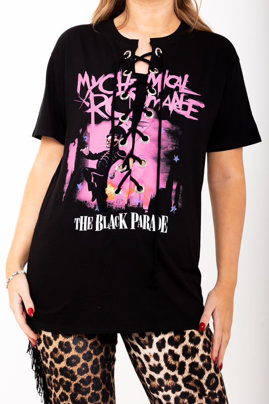 My Chemical Romance - Black Parade  - Black - Lace Up Tshirt