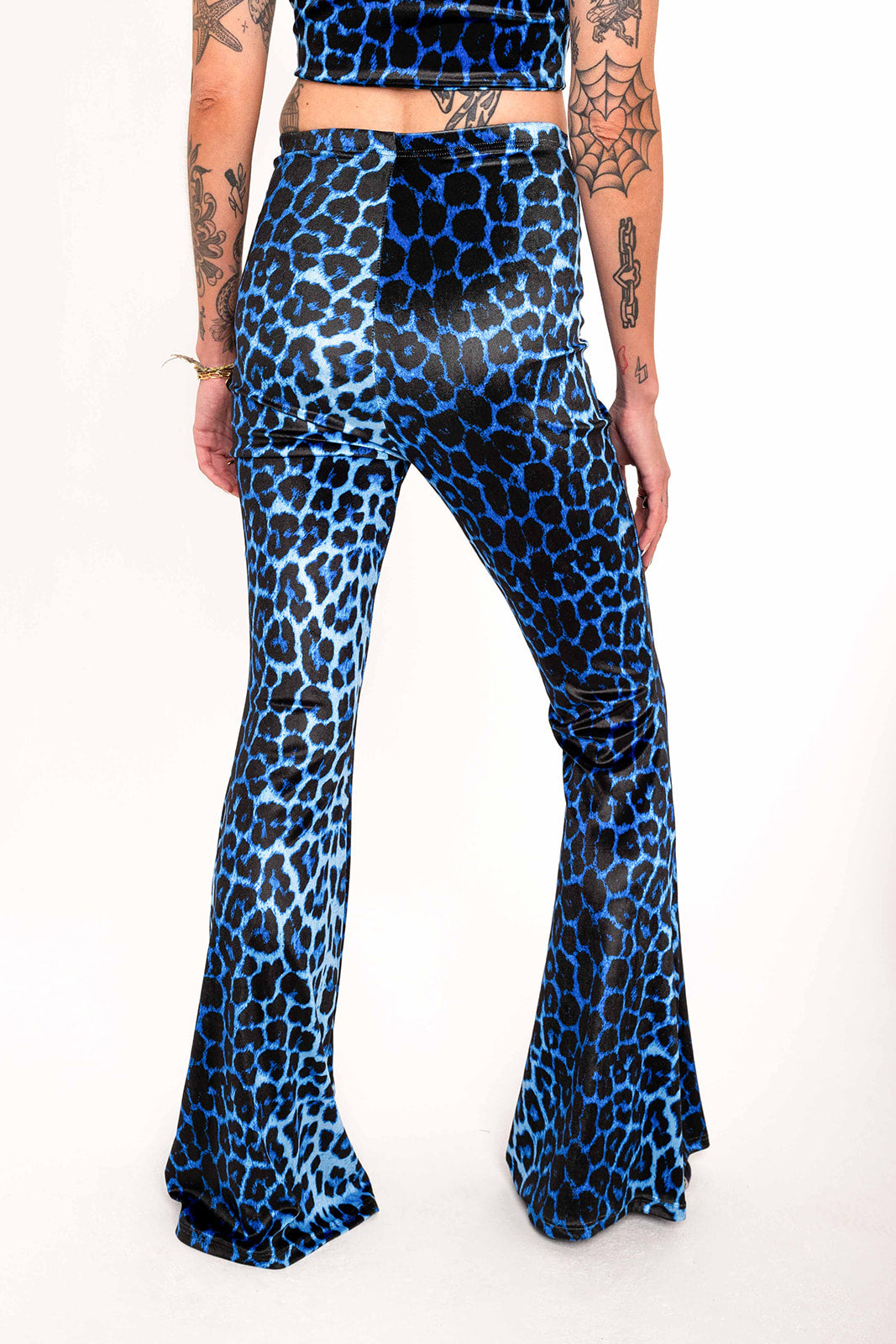 Stevie Flared Trousers - Blue Leopard