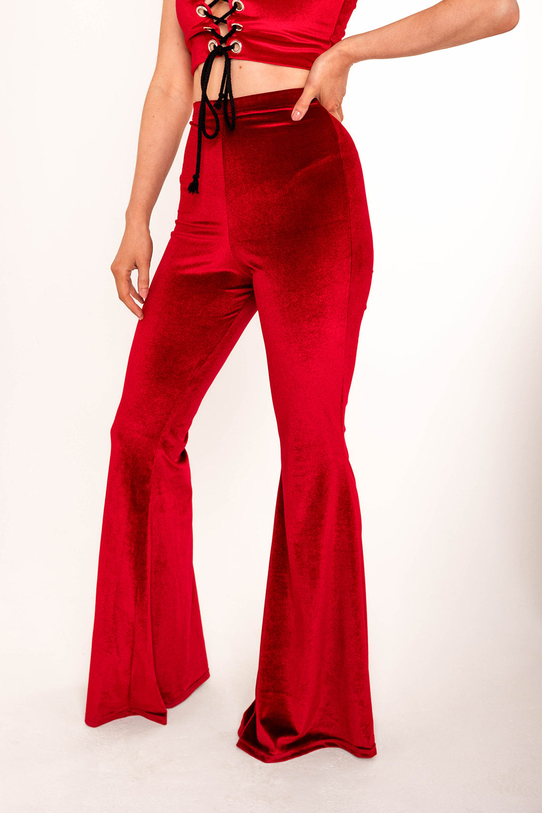 Flared Trousers - Red