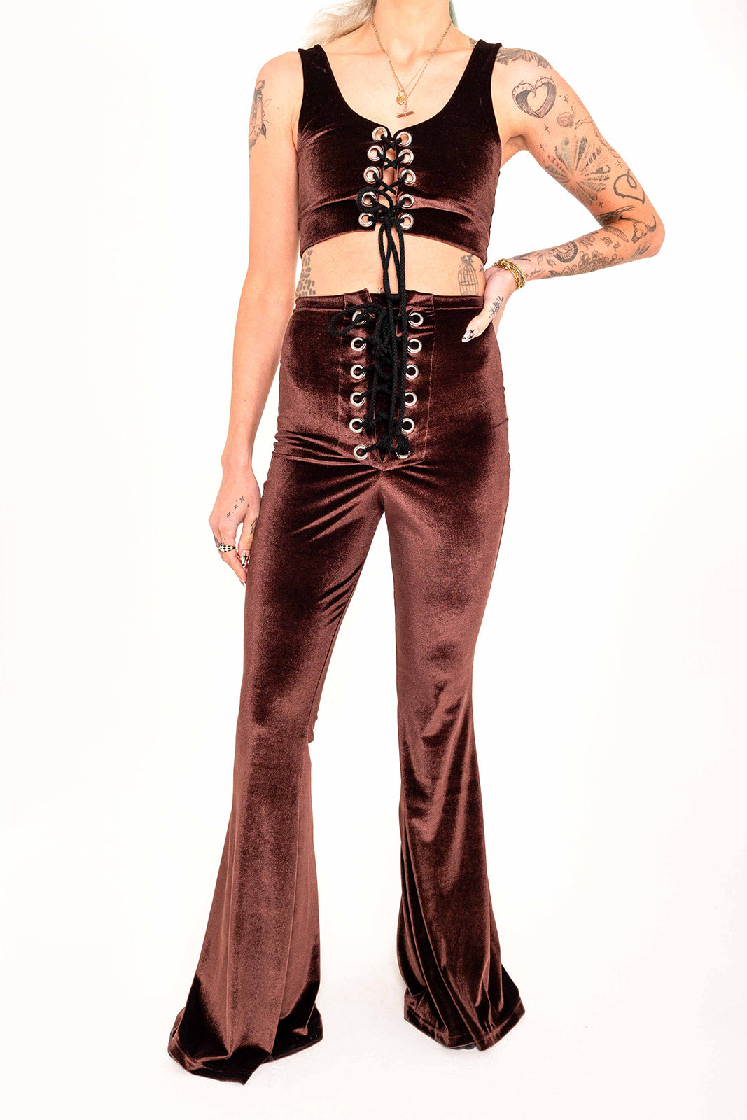 Stevie Flared Trousers - Chocolate
