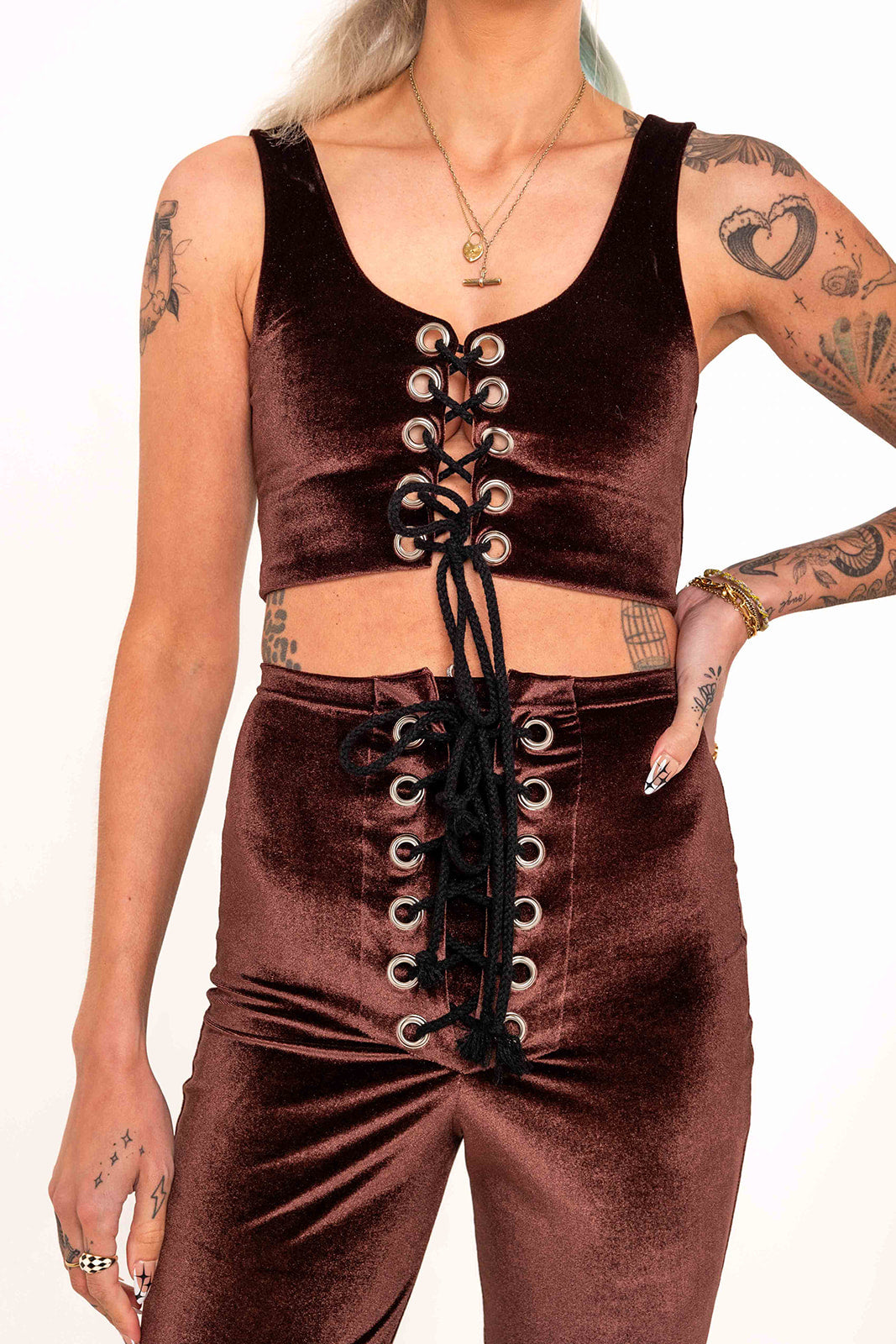 Stevie Flared Trousers - Chocolate