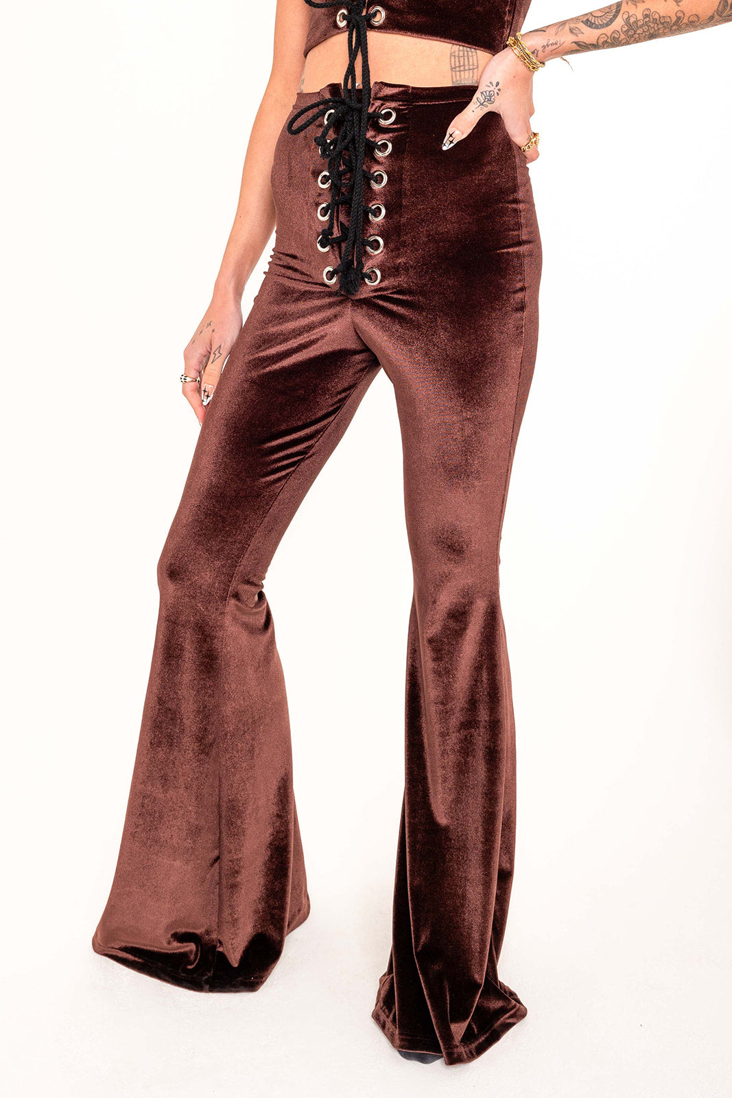 Stevie Flared Trousers - Chocolate