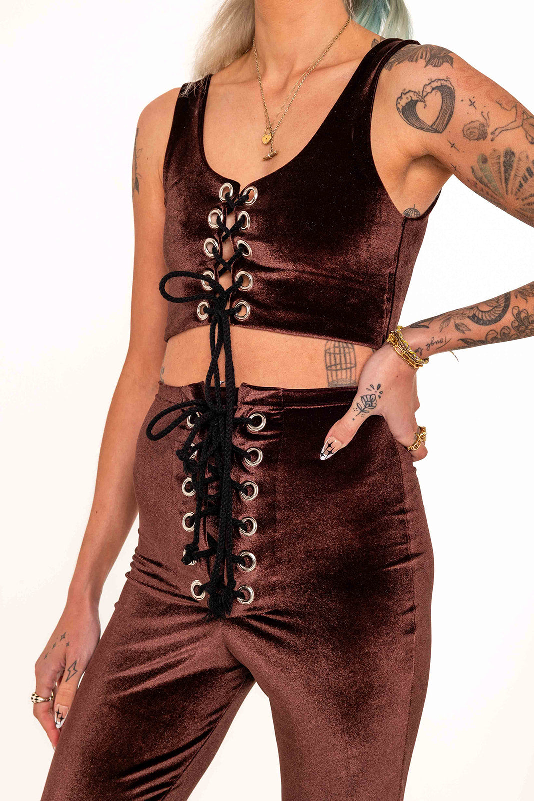 Stevie Flared Trousers - Chocolate