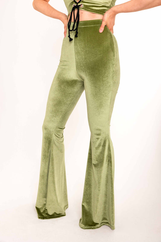 SAMPLE Flared Trousers - Avocado