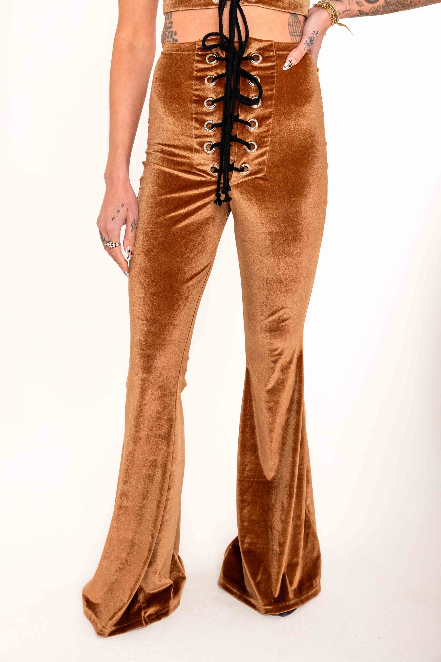 SAMPLE - Stevie Flared Trousers  - Bronze