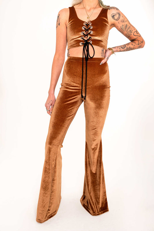 Flared Trousers - Bronze