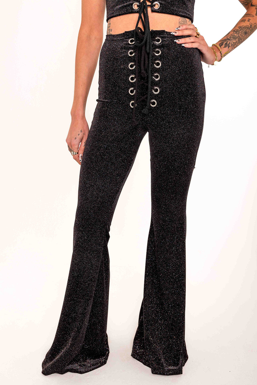 Stevie Flared Trousers - Glitter