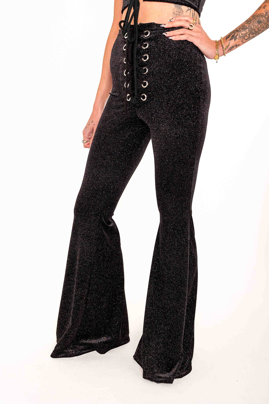 Stevie Flared Trousers - Glitter