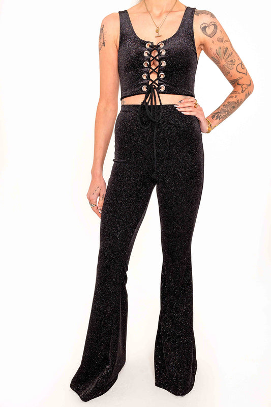 Flared Trousers - Glitter