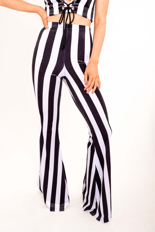 SAMPLE Flared Trousers - Stripe