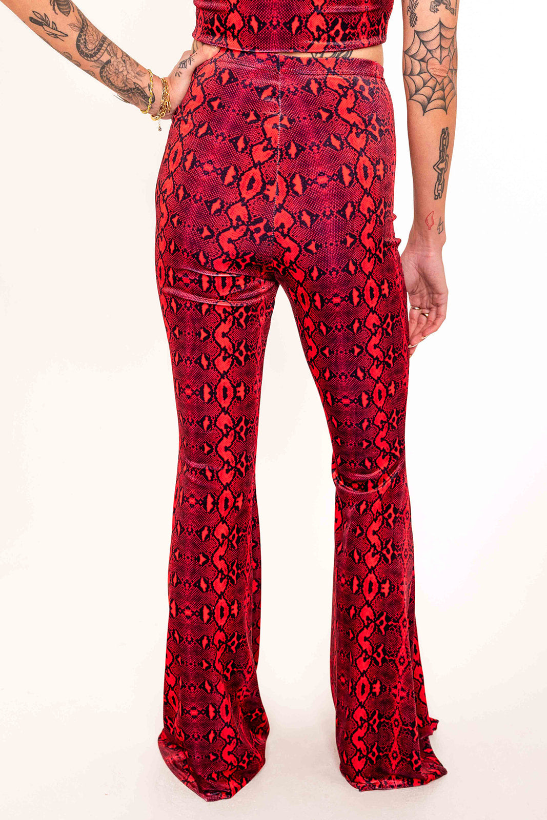 Stevie Flared Trousers - Red serpent