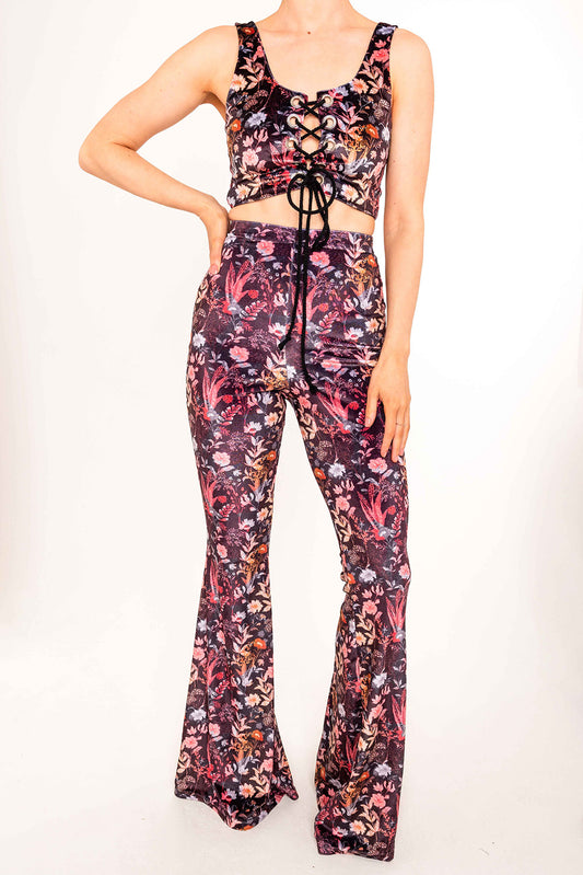 Flared Trousers - Rustic Floral