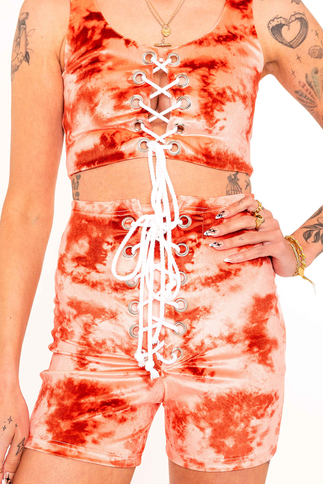 Stevie Shorts in Tie Dye Peach