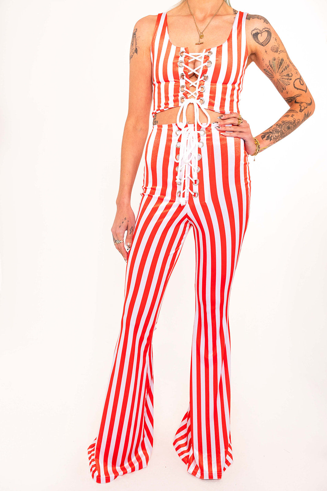 Stevie Flared Trousers - Candy Stripe