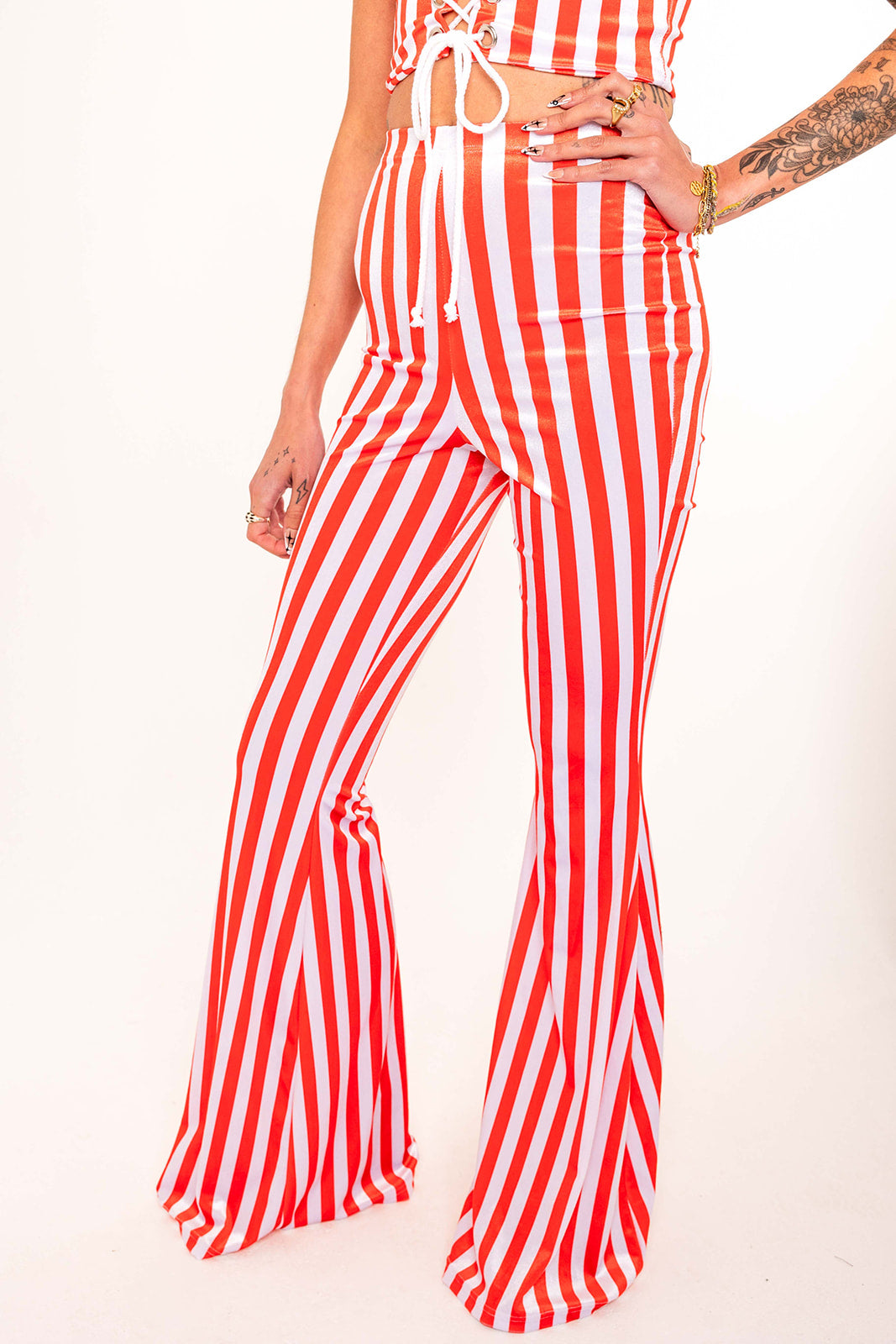 Flared Trousers - Candy stripe