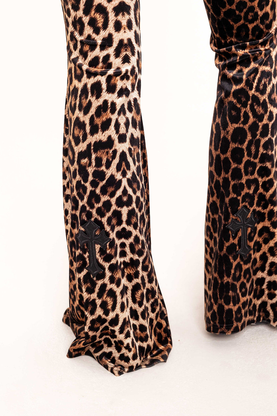 Buffy Flared Trousers - Golden Leopard / Black