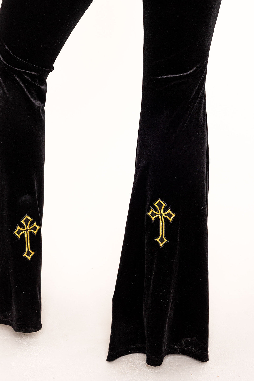 Buffy Flared Trousers - Black / Gold