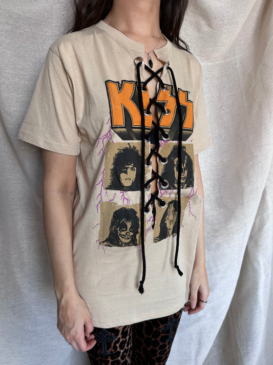 SALE - KISS - Sand - Lace Up T-shirt