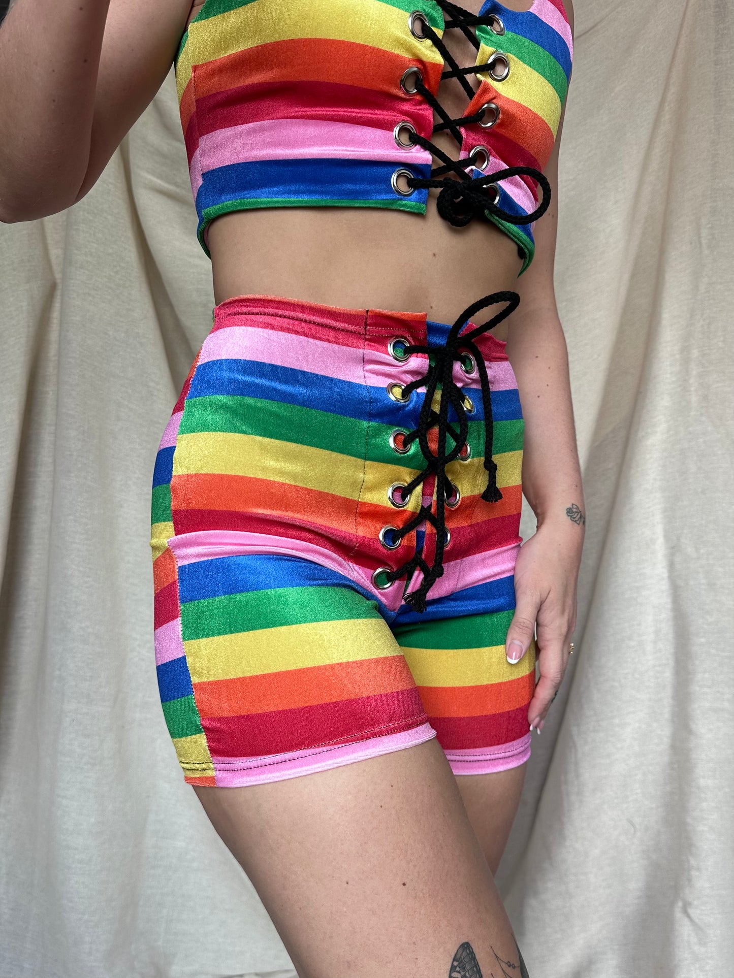 SAMPLE - EXCLUSIVE - Stevie Shorts in Rainbow Stripe