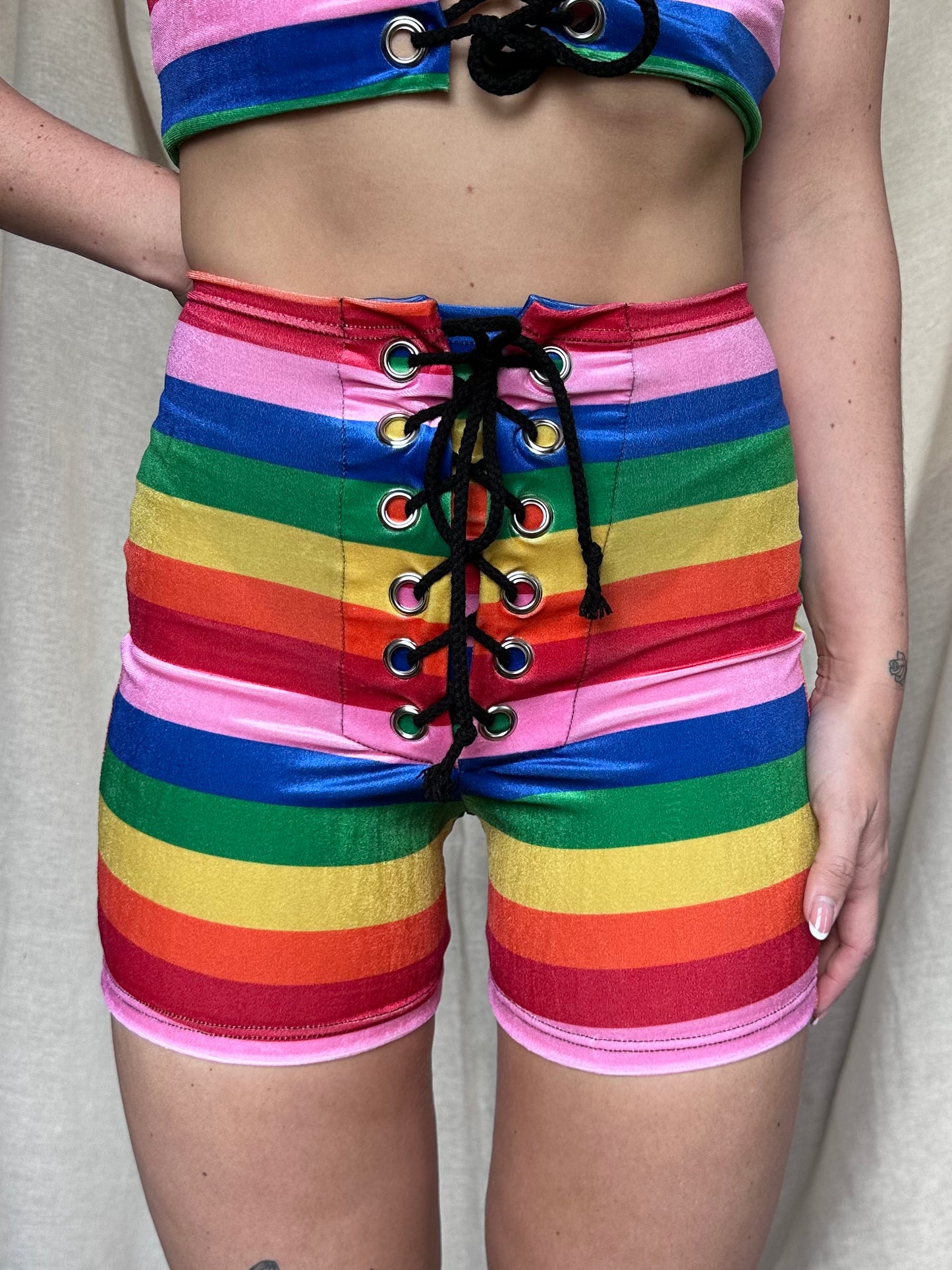 SAMPLE - EXCLUSIVE - Stevie Shorts in Rainbow Stripe