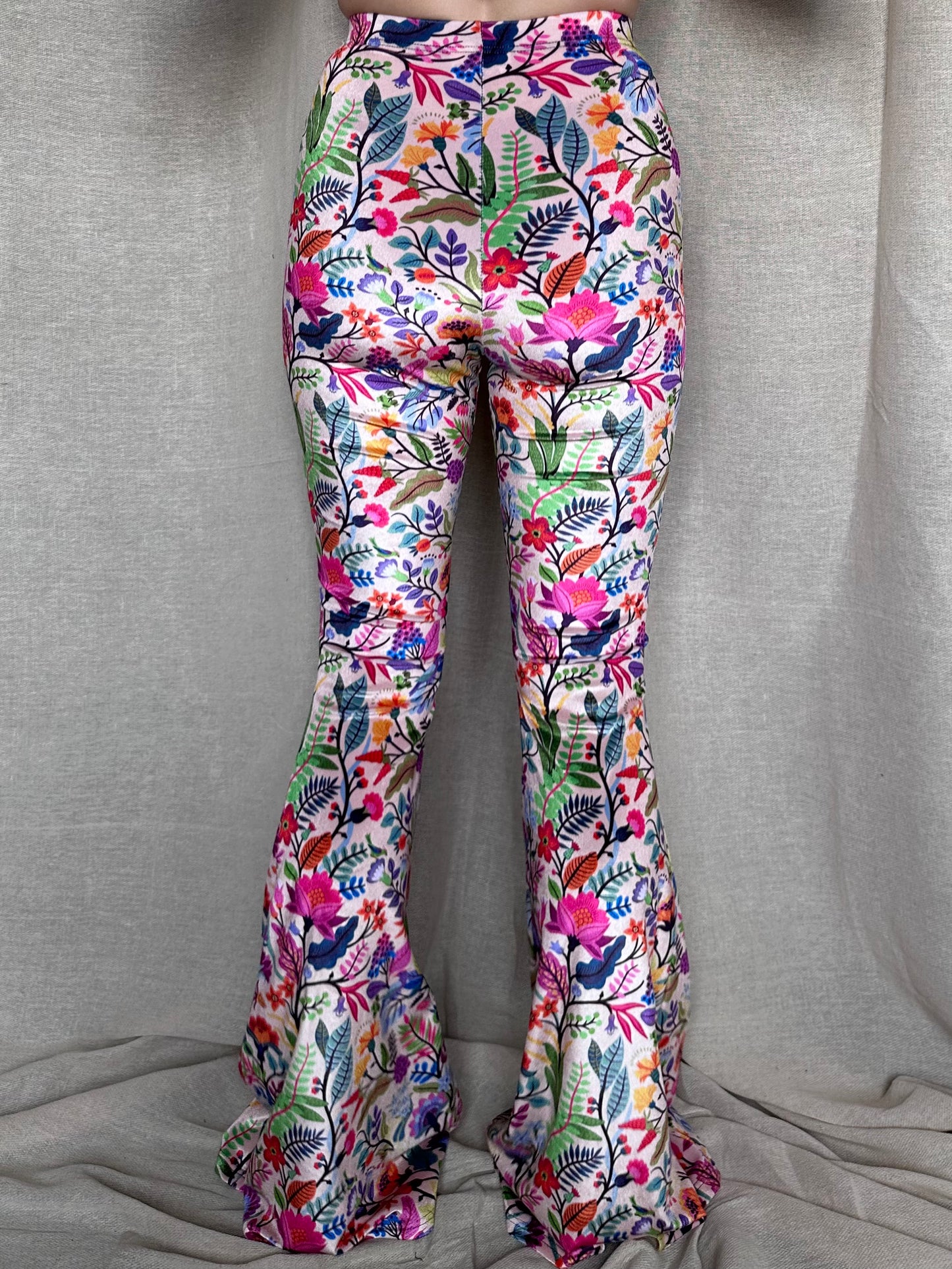 Flared Trousers - Rainbow Floral