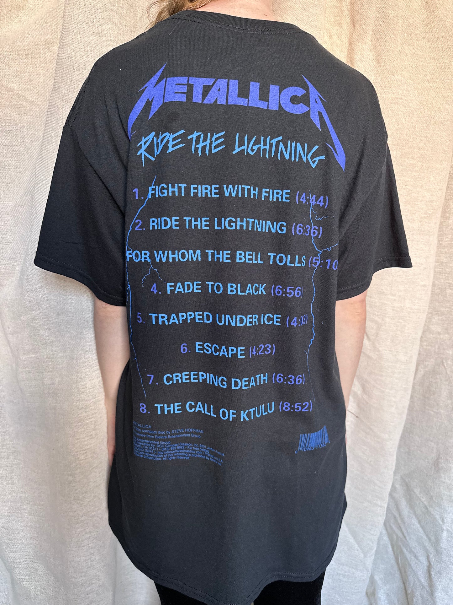 Metallica  - Black - Ride The Lightning (back print) - Lace Up T-shirt