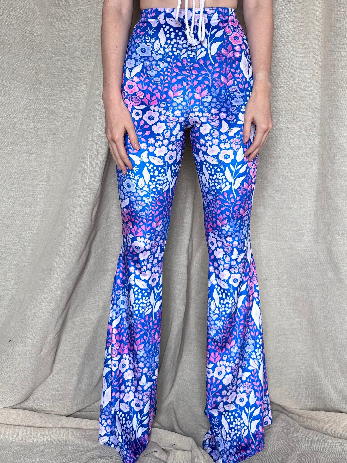 Flared Trousers - Blooms & Butterflies