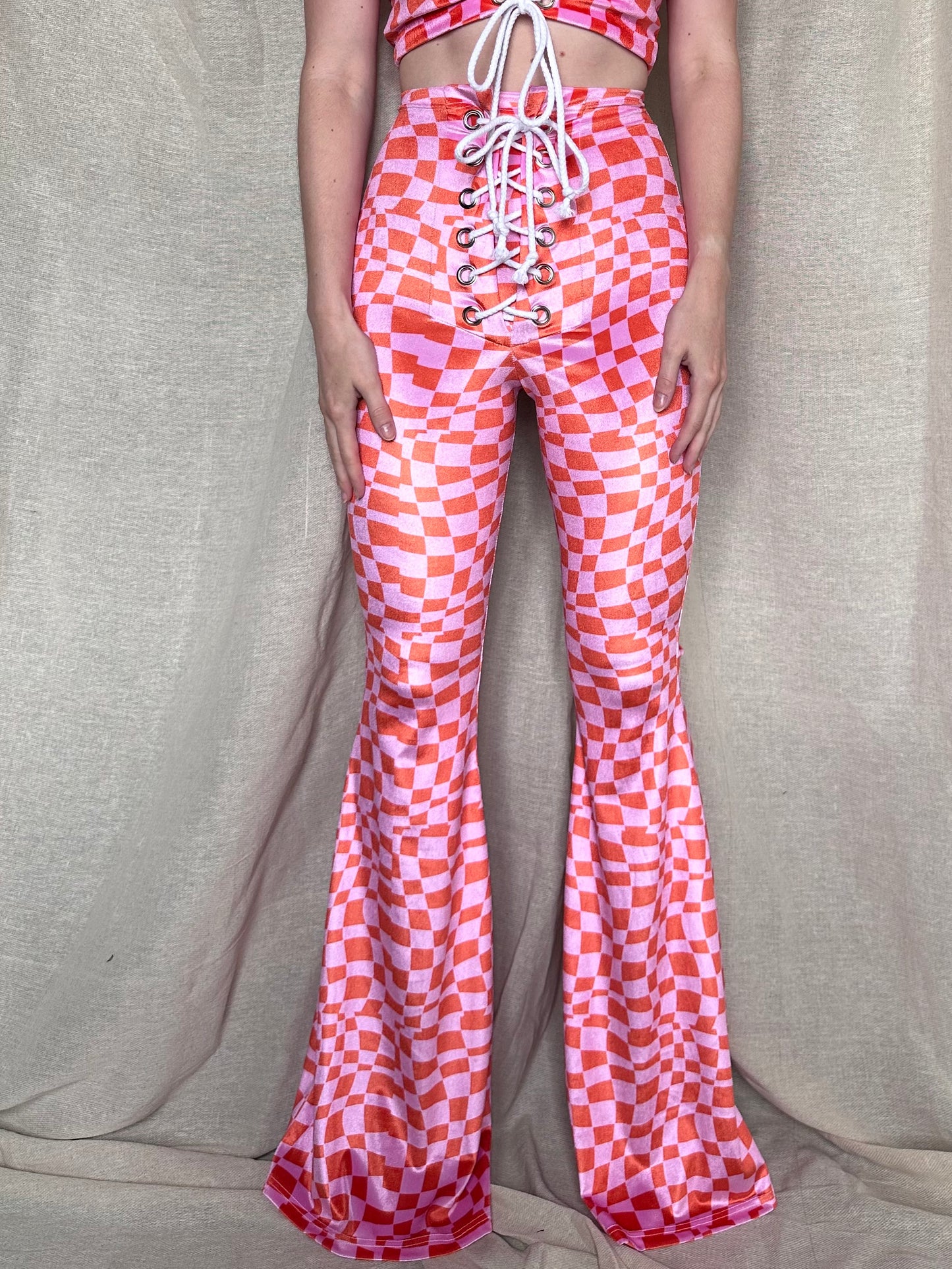 Stevie Flared Trousers - Trippy Check